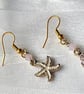 by the sea - pink and gold earrings