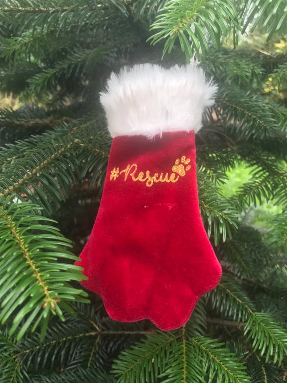 Pet paw mitten mini tree decoration 