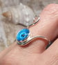 Sterling Silver 925 Adjustable Mandala Glass Cab Ring - Image 4