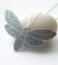 Moth pendant in grey and silver - Image 1
