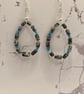 Wire teardrop earrings with pinolith stone tubes  - Image 3