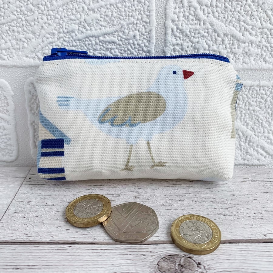 SOLD Small Purse, Coin Purse with Seagull