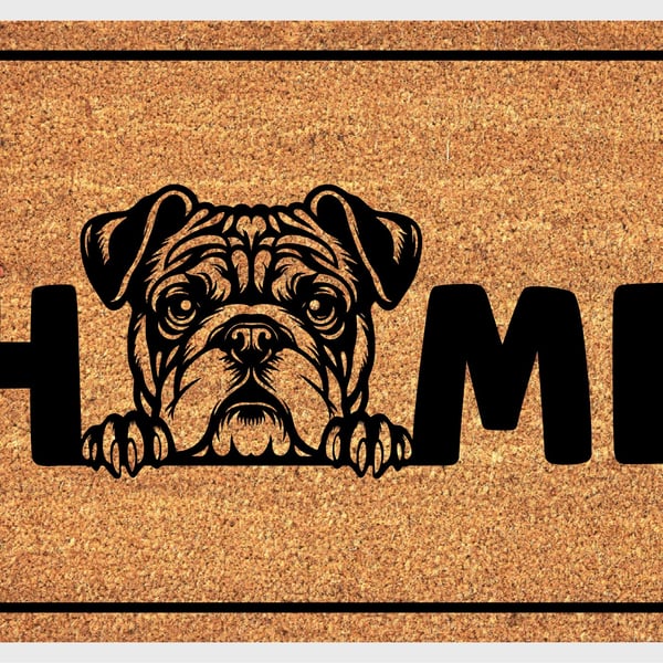 American Bulldog Home Door Mat No.3 - Bulldog Welcome Mat - 3 Sizes