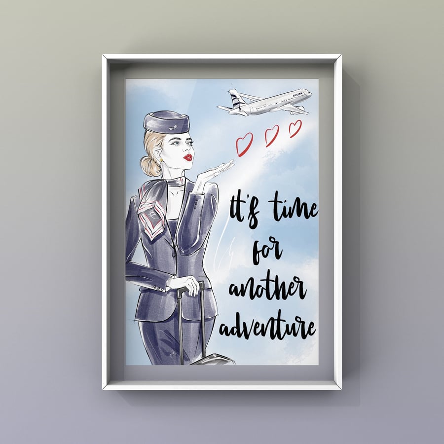 Aegean Cabin Crew Flight Attendant Poster