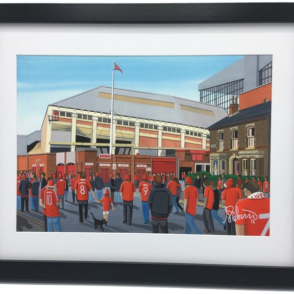 Liverpool F.C Spion Kop, Anfield Stadium, Framed Football Art Print.
