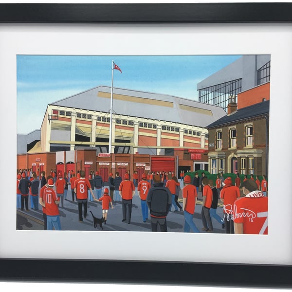 Liverpool F.C Spion Kop, Anfield Stadium, Framed Football Art Print.