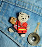 Postman Gift, Handmade Postie Thank You Gift, Postal Worker Teddy Bear Badge - Image 3