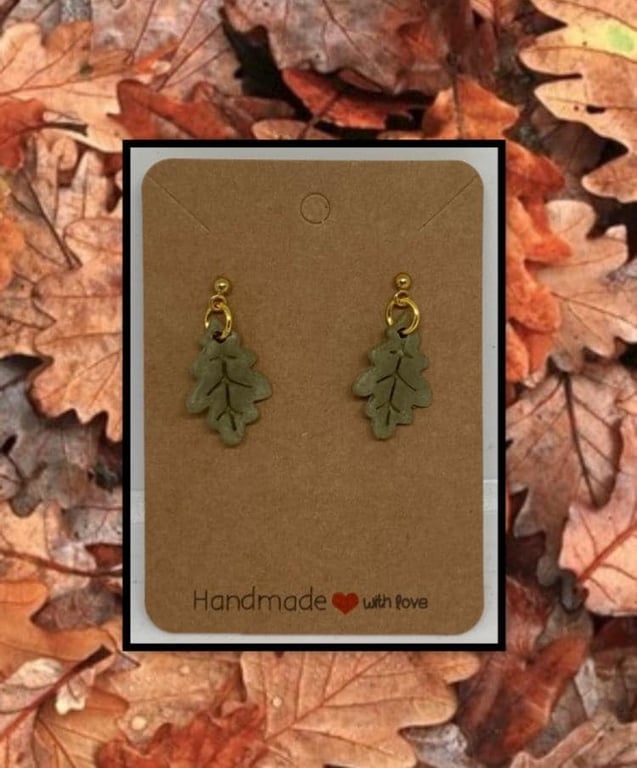 Outlet Fallen oak leaves drop studs