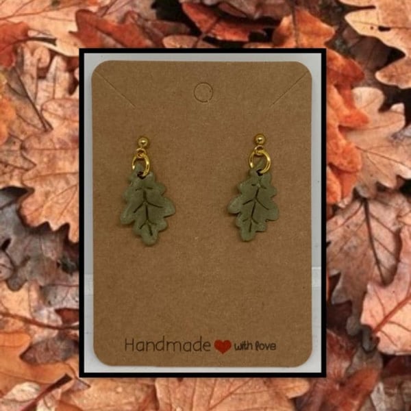 Outlet Fallen oak leaves drop studs