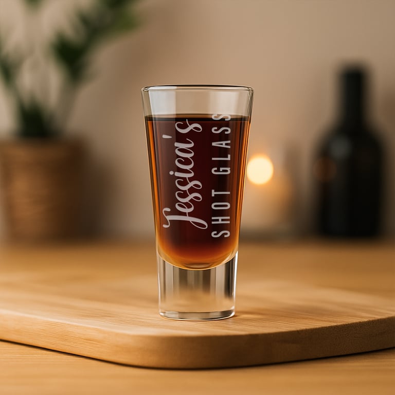 Custom Engraved Shot Glass - Name Shot Glass - Chic Flow - Personalised Gift
