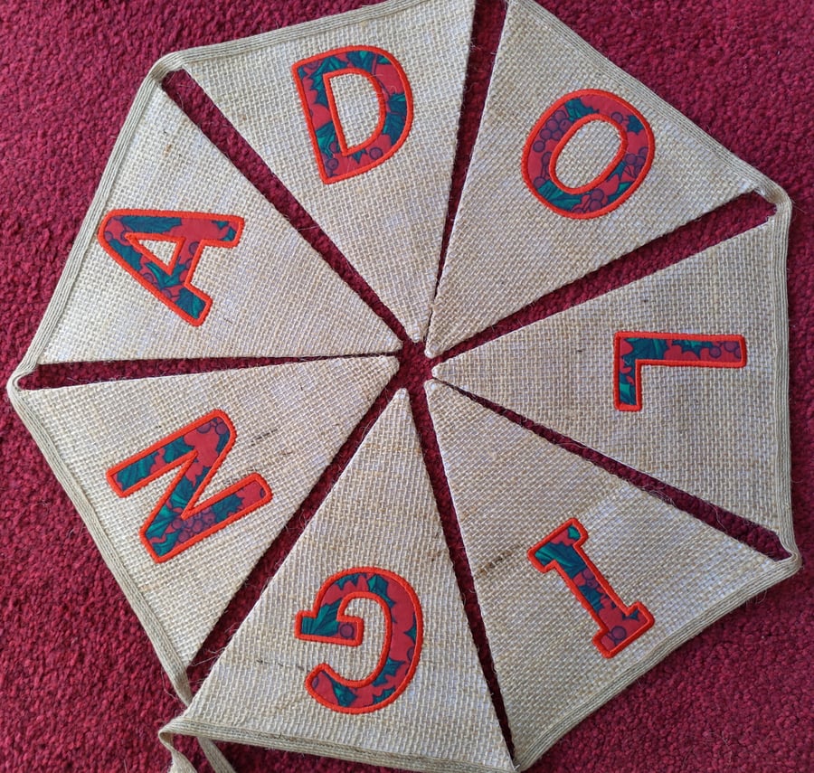 Hessian christmas bunting
