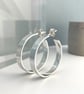 Silver Hoop Earrings - Sterling Silver 5mm Wide Plain-Smooth - Sizes 25-50mm - Image 4