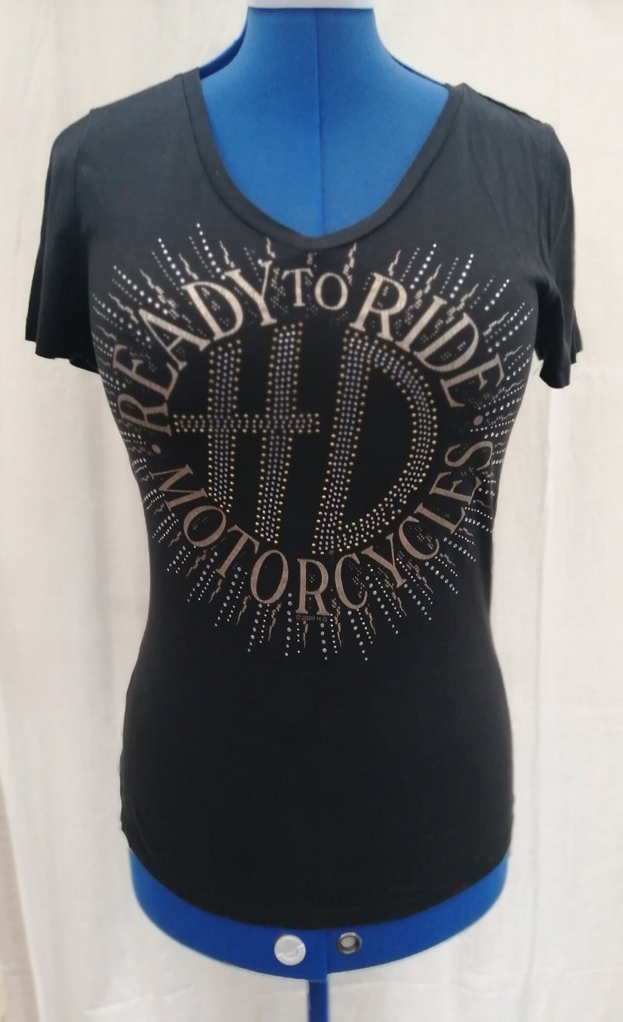 Vintage 2000's Harley Davidson Manchester - 'Ready To Ride' Top Tshirt size XS