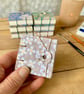 Coptic Bound Tiny Floral Watercolour Sketchbook. Beige, white and gold. - Image 1