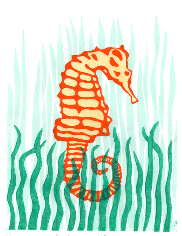 Seahorse and seagrass