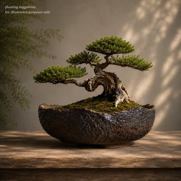 Large Handbuilt Wabi Sabi Bonsai Pot, Sculptural Planter