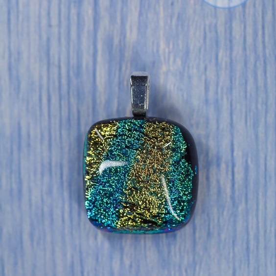 Gorgeous Dichroic fused glass pendent