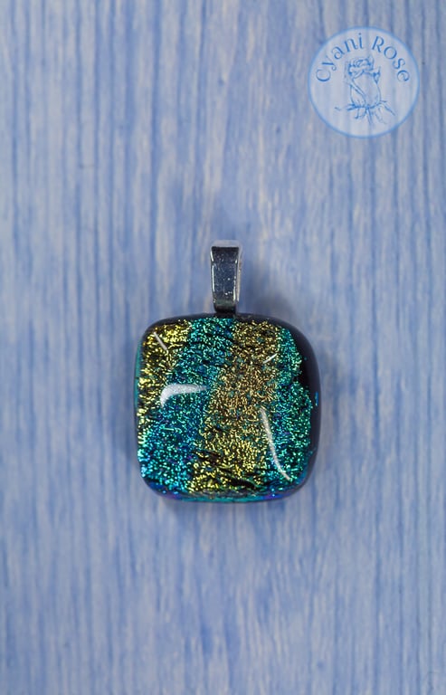 Gorgeous Dichroic fused glass pendent