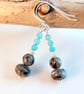 Amazonite And Larvikite Earrings With Sterling Silver - Handmade In Devon - Image 3
