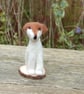 Needle felt white and brown dog, 9 cm tall, wool dog, Jack Russell Dog - Image 3