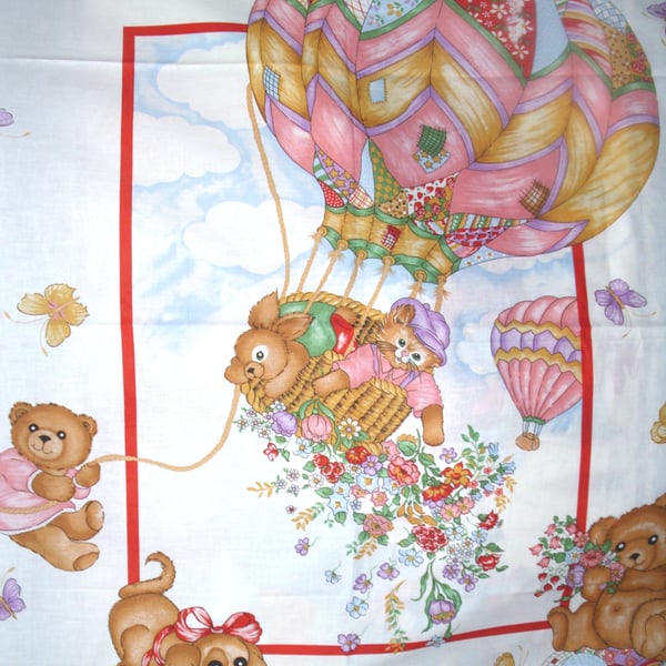 Up Up and away balloon ride cot quilt