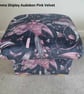 Emma Shipley Audubon Pink Velvet Fabric Storage Footstool Pouffe Ottoman Blue - Image 2