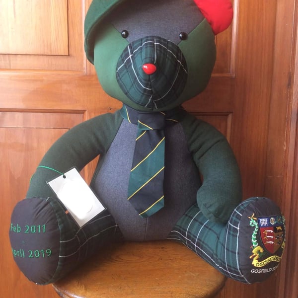 Buttons & Bears Custom Memory Bear – Handmade From Your Clothing 