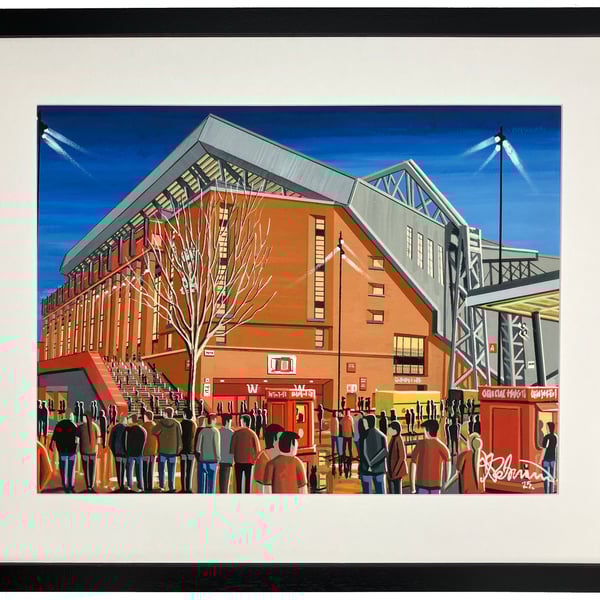 Liverpool. Anfield. Framed Football Club F.C Stadium Art Print 20" x 16" Frame