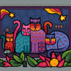 084 - Colourful Cats Series - Midnight Moggies - Cross Stitch Pattern