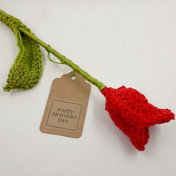  Red Crochet Tulip 