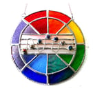 Sing a Rainbow Stained Glass Suncatcher Musical Notes Music Musician gift