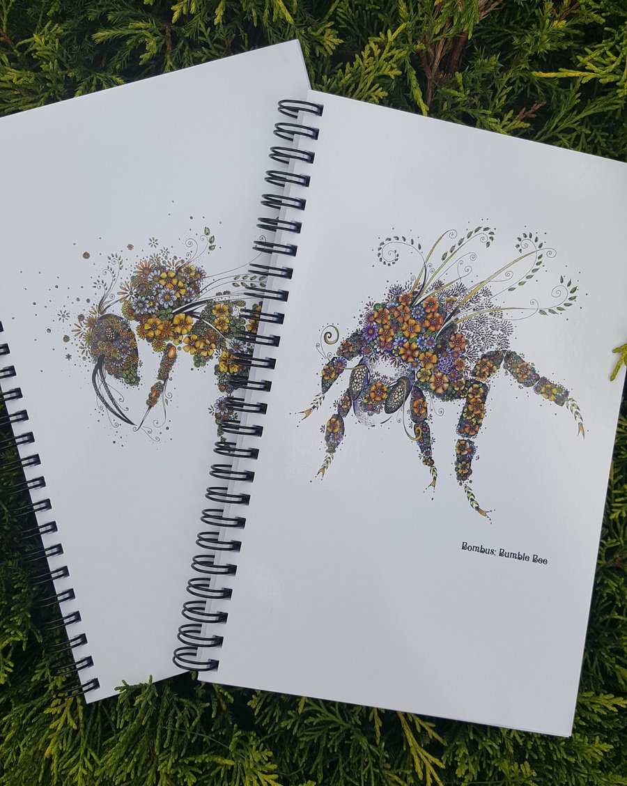 2 x Notebooks (one x a5 Bumble bee and one x a5 Honey Bee)