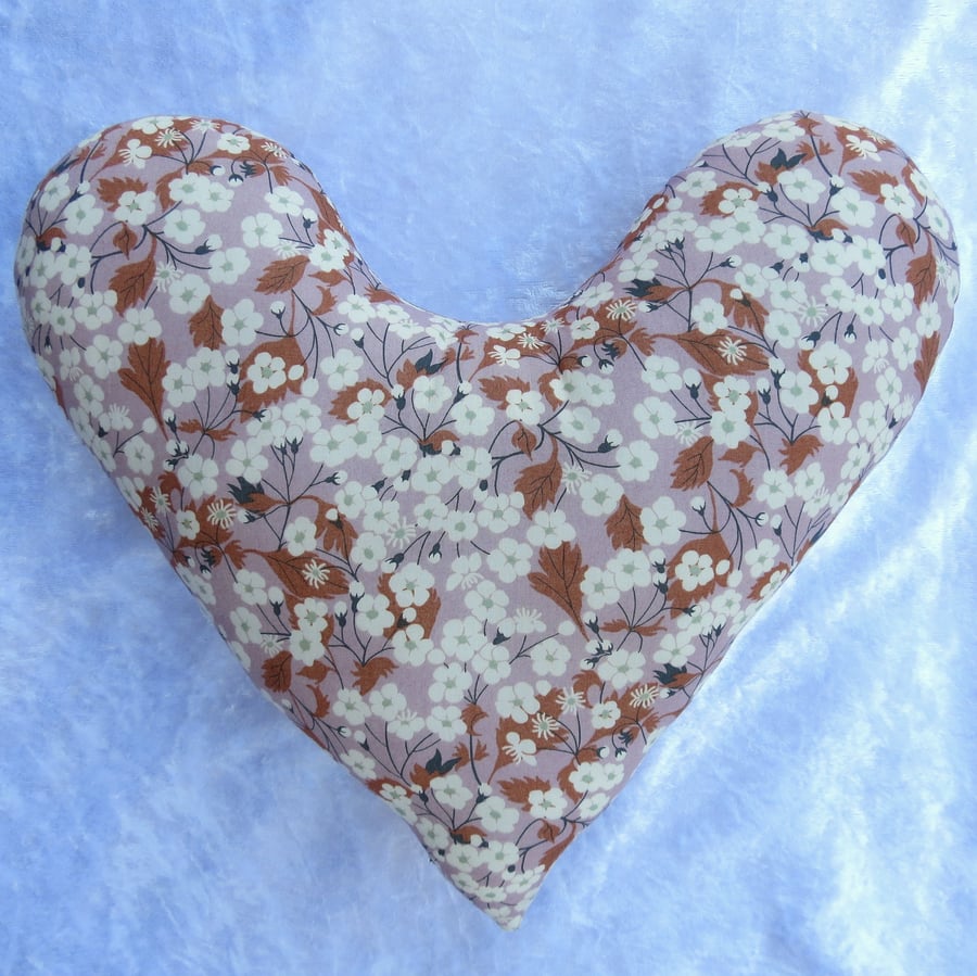 Heart Pillow.  Breast cancer.  Underarm pillow. Made from organic Liberty Lawn.