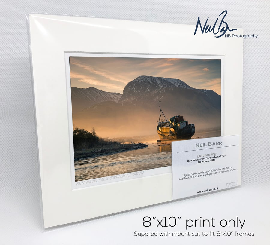 Ben Nevis from Corpach Scotland - A5 (10" x 8") Unframed Print