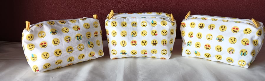 makeup bags - emojis galore