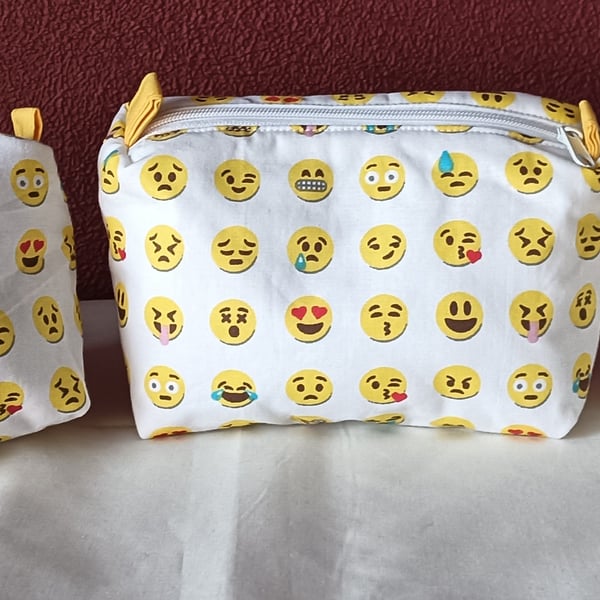 makeup bags - emojis galore