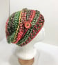 Womens Slouch hat, Autumn mix colours, Chunky hat, Crochet hat - Image 3