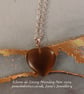 Cats Eye Heart Pendant on Silver Chain. - Image 1
