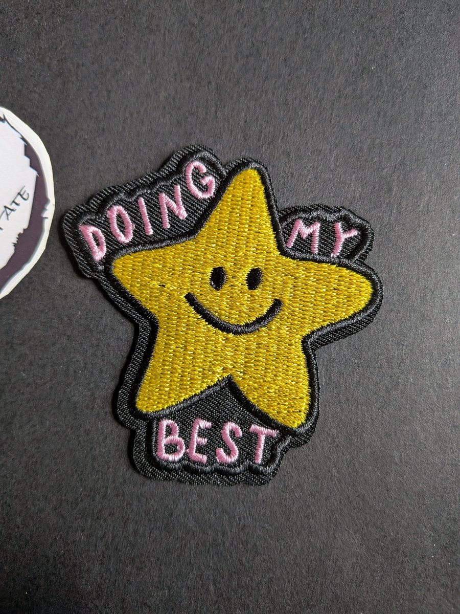 DOING MY BEST - Embroidered Iron on Patch