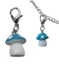 Detachable teal mushroom charm - Image 1