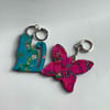 2 wooden decopatched key rings 