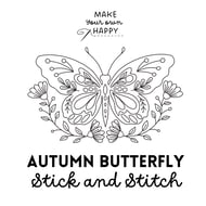 Autumn Butterfly Stick & Stitch (Dissolvable Pattern for Embroidery)