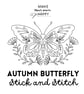 Autumn Butterfly Stick & Stitch (Dissolvable Pattern for Embroidery)