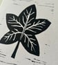 'Autumn Leaf' A5 Original Lino Print  - Image 4