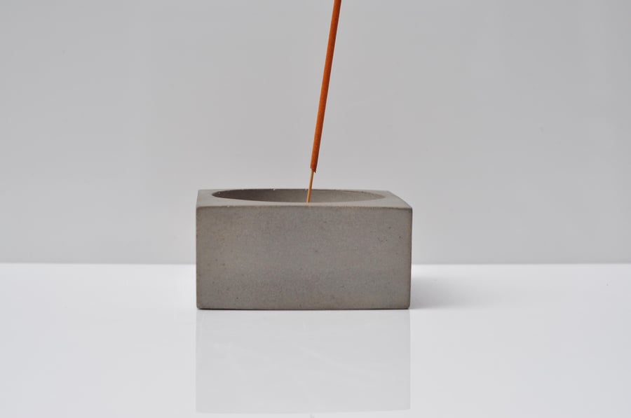 Concrete Incense Burner Grey Cement Joss Stick Holder Unique Beton Home Decor Ha