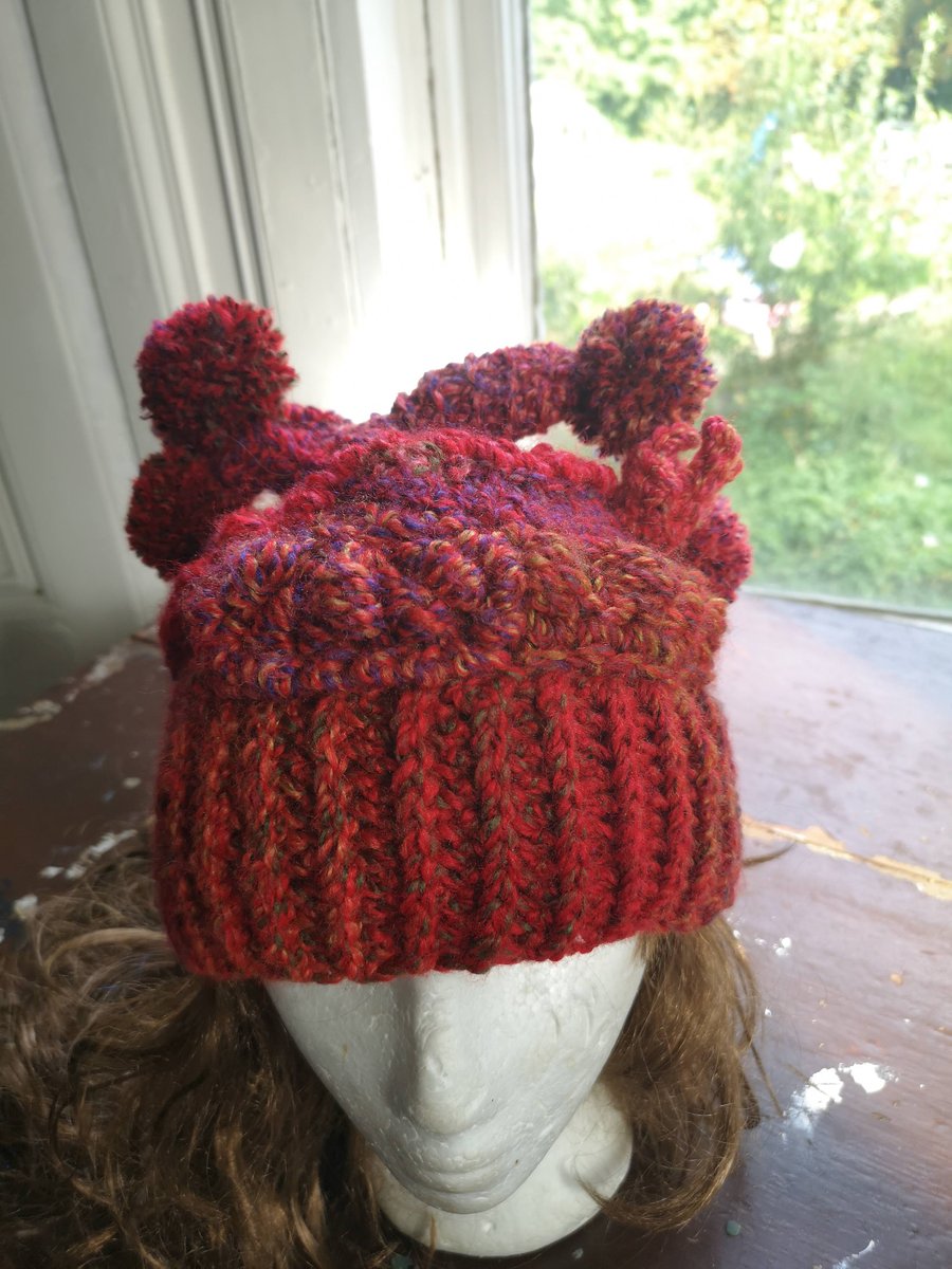 Bonkers Red Freeform Crochet Hat   Bargain Bin now only 15 quid.