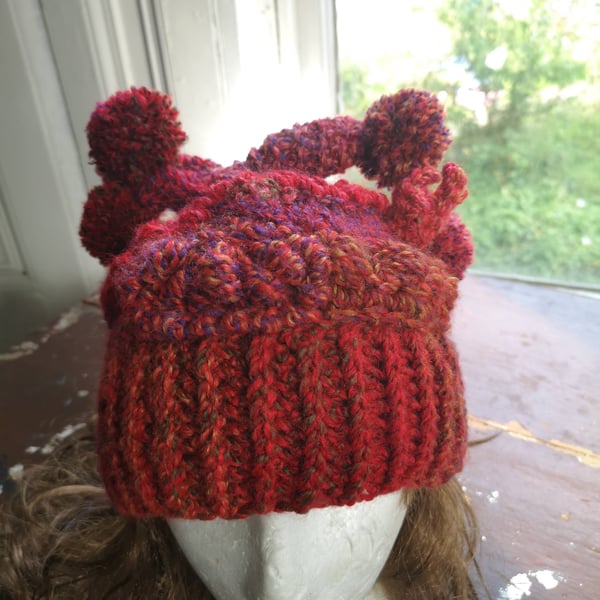 Bonkers Red Freeform Crochet Hat   Bargain Bin now only 15 quid.