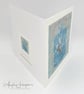 Square Blank Art Card from original Linocut-Perfume Bottle with Pressed Freesia - Image 4