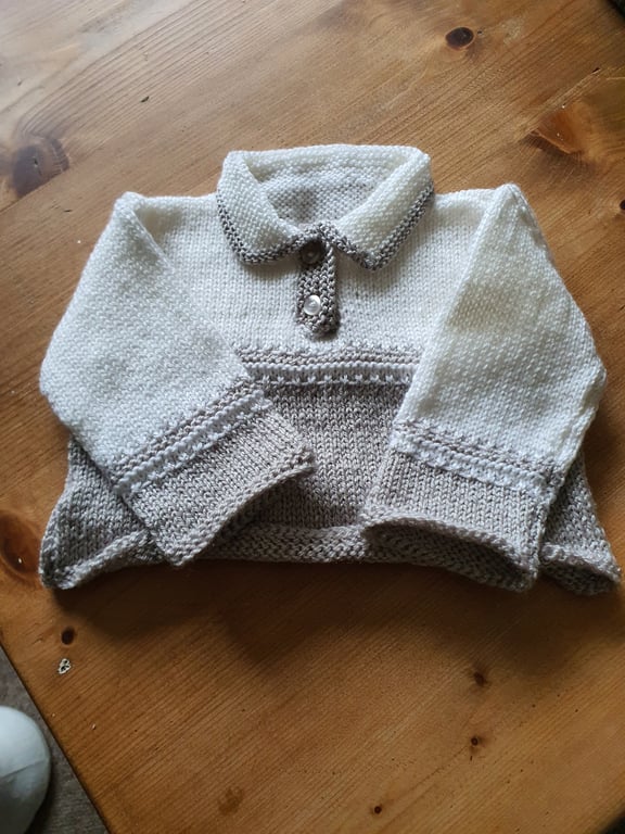 Newborn hand knitted jumper