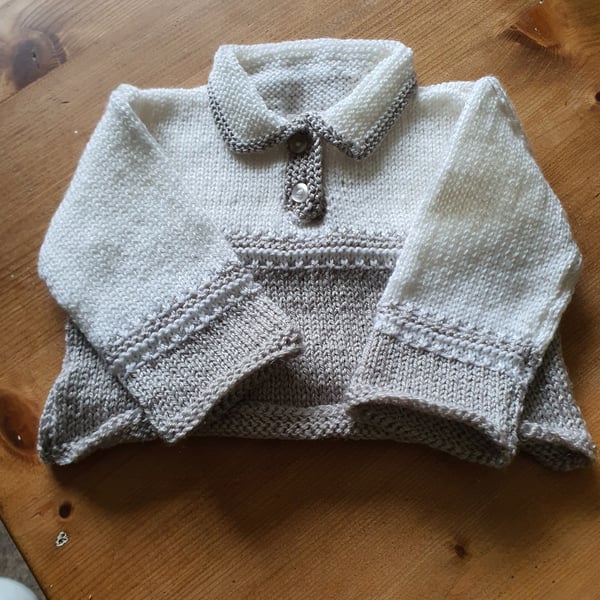 Newborn hand knitted jumper